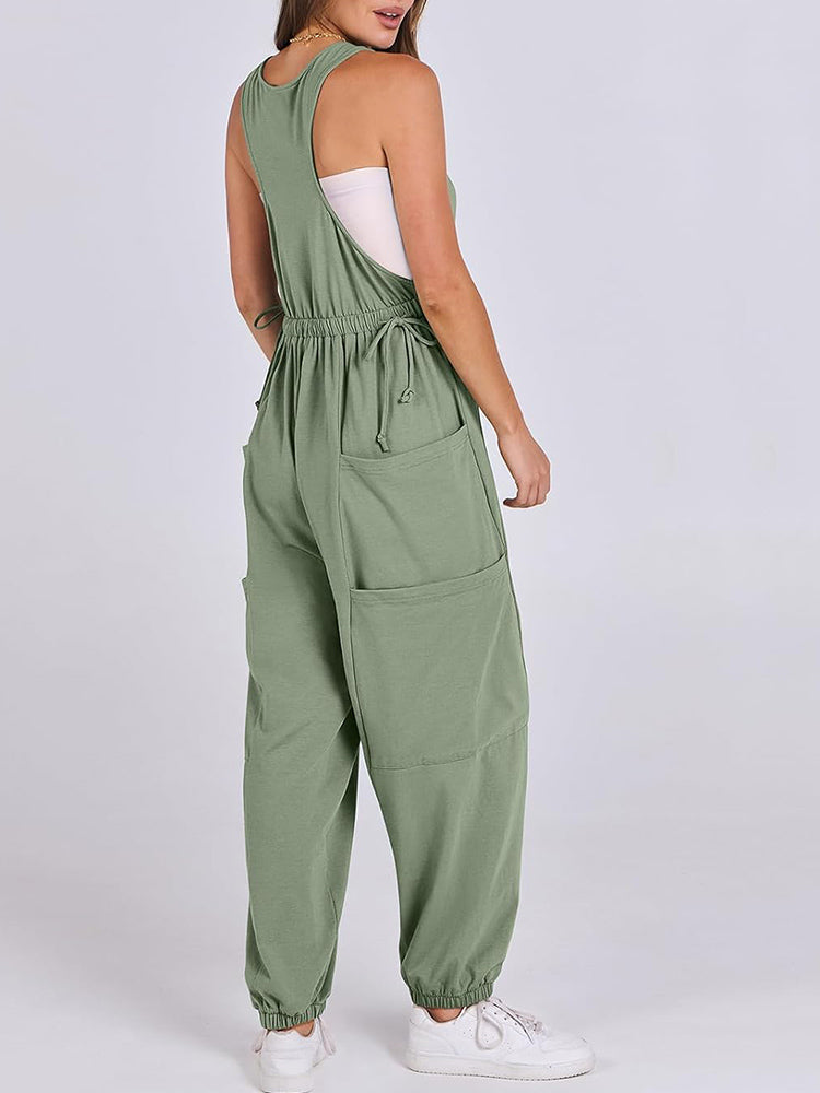 Loose Casual U-neck Sleeveless Jumpsuits