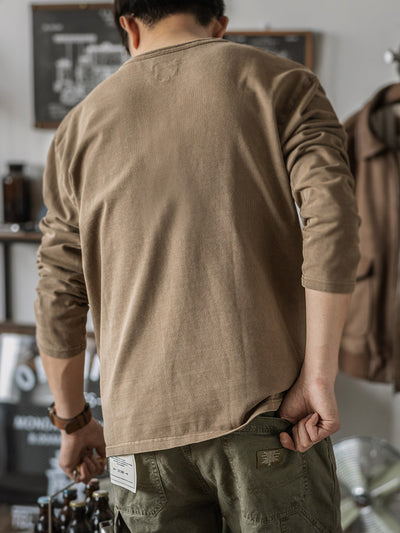 Long Sleeve Washed Henley