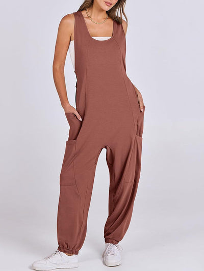 Loose Casual U-neck Sleeveless Jumpsuits