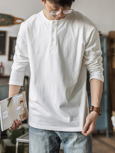 Long Sleeve Washed Henley