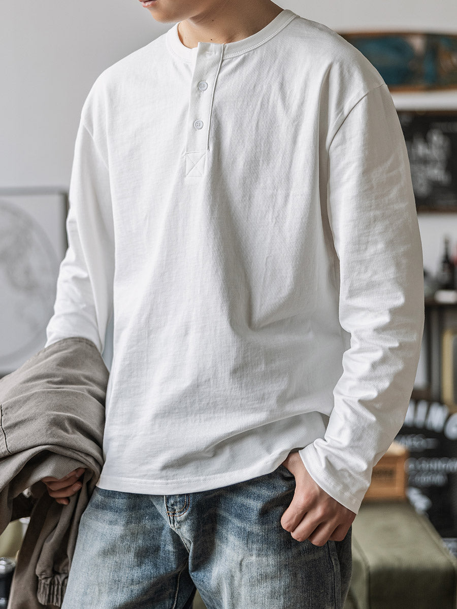 Long Sleeve Washed Henley