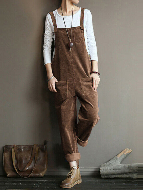 Women's Corduroy Casual Overalls