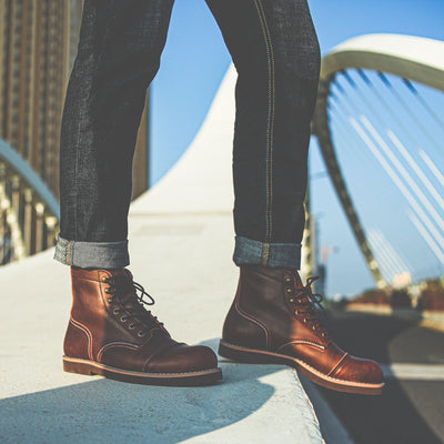 Bottes de travail en cuir de vachette véritable pour hommes