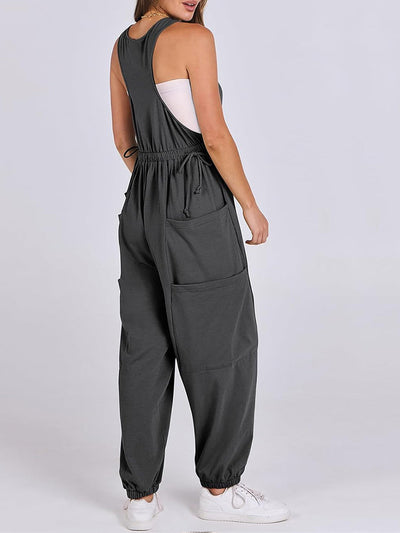 Loose Casual U-neck Sleeveless Jumpsuits