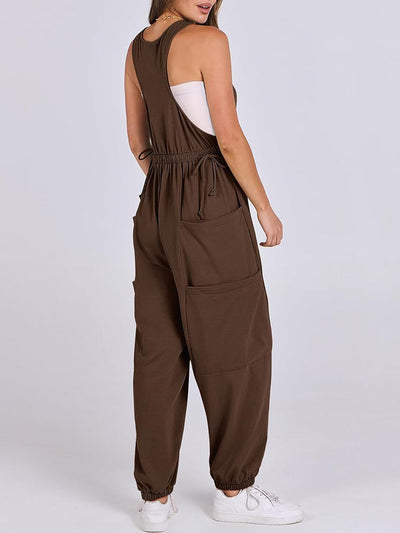 Loose Casual U-neck Sleeveless Jumpsuits