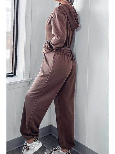 Women's Long Sleeve Hooded Jumpsuit