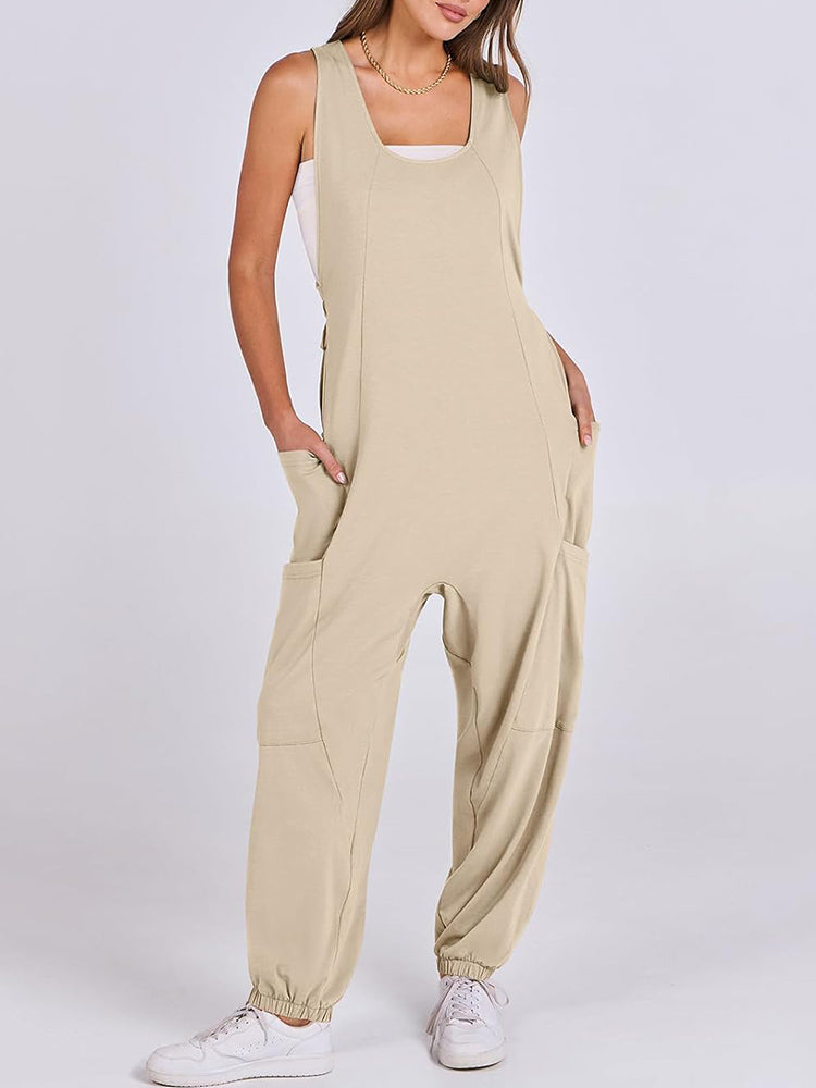 Loose Casual U-neck Sleeveless Jumpsuits