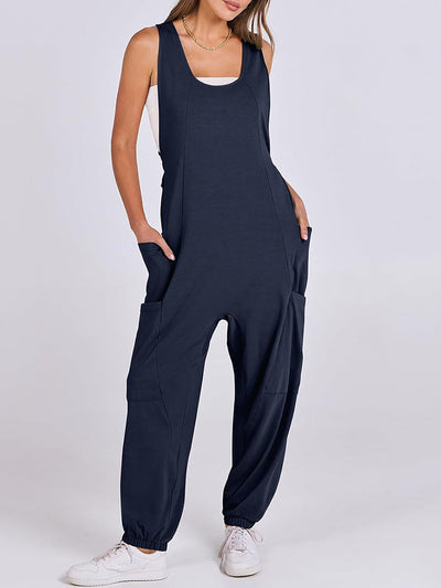 Loose Casual U-neck Sleeveless Jumpsuits