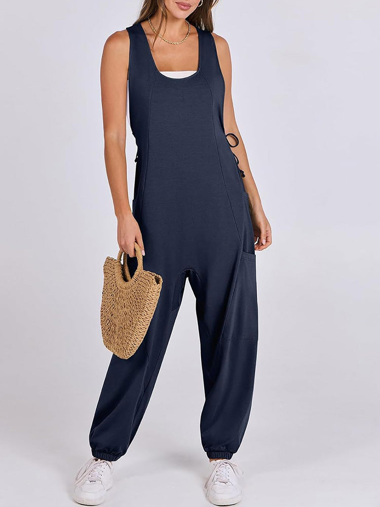 Loose Casual U-neck Sleeveless Jumpsuits