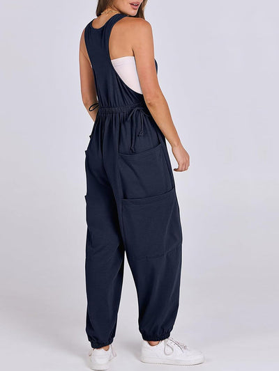 Loose Casual U-neck Sleeveless Jumpsuits