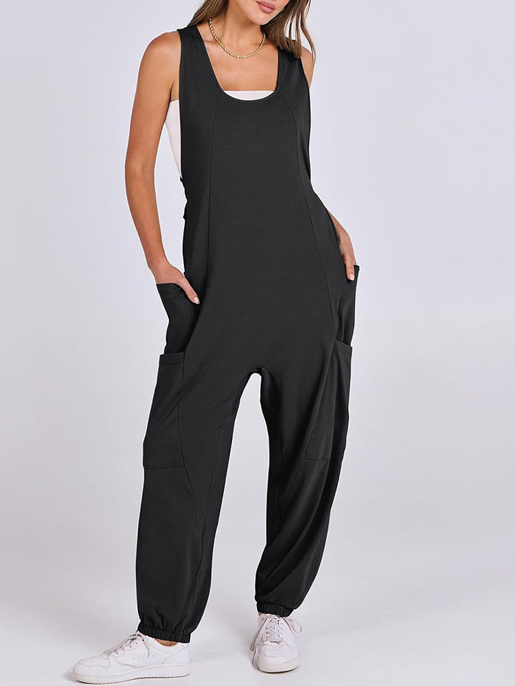 Loose Casual U-neck Sleeveless Jumpsuits