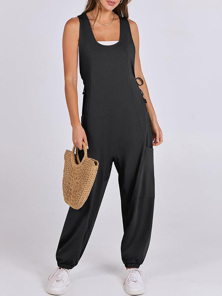 Loose Casual U-neck Sleeveless Jumpsuits