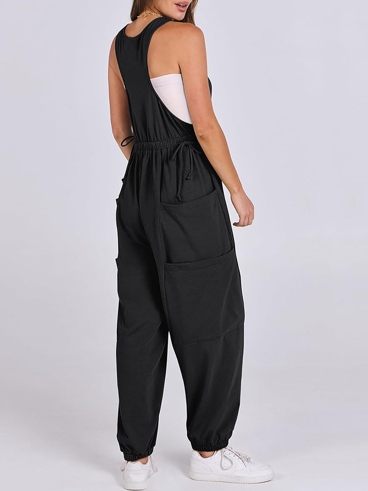 Loose Casual U-neck Sleeveless Jumpsuits