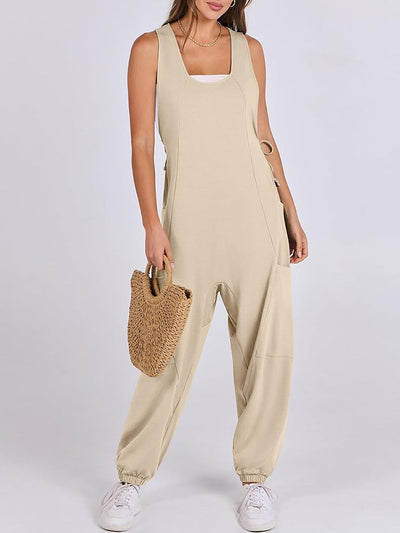 Loose Casual U-neck Sleeveless Jumpsuits