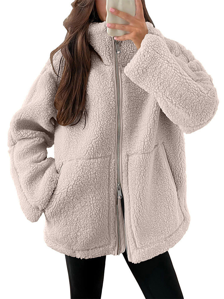 Veste polaire Sherpa zippée et confortable pour femme