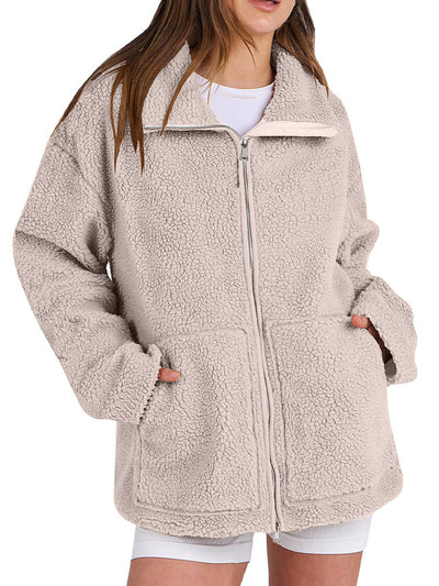 Veste polaire Sherpa zippée et confortable pour femme