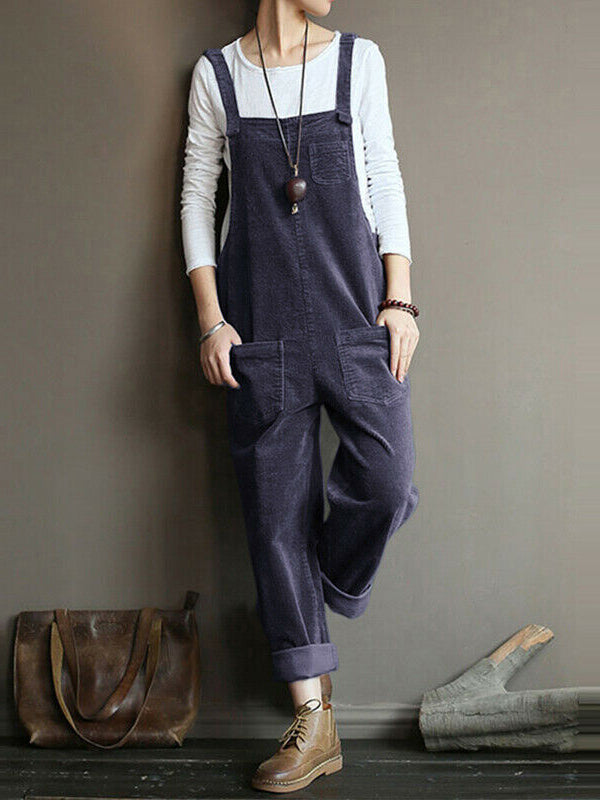 Women's Corduroy Casual Overalls