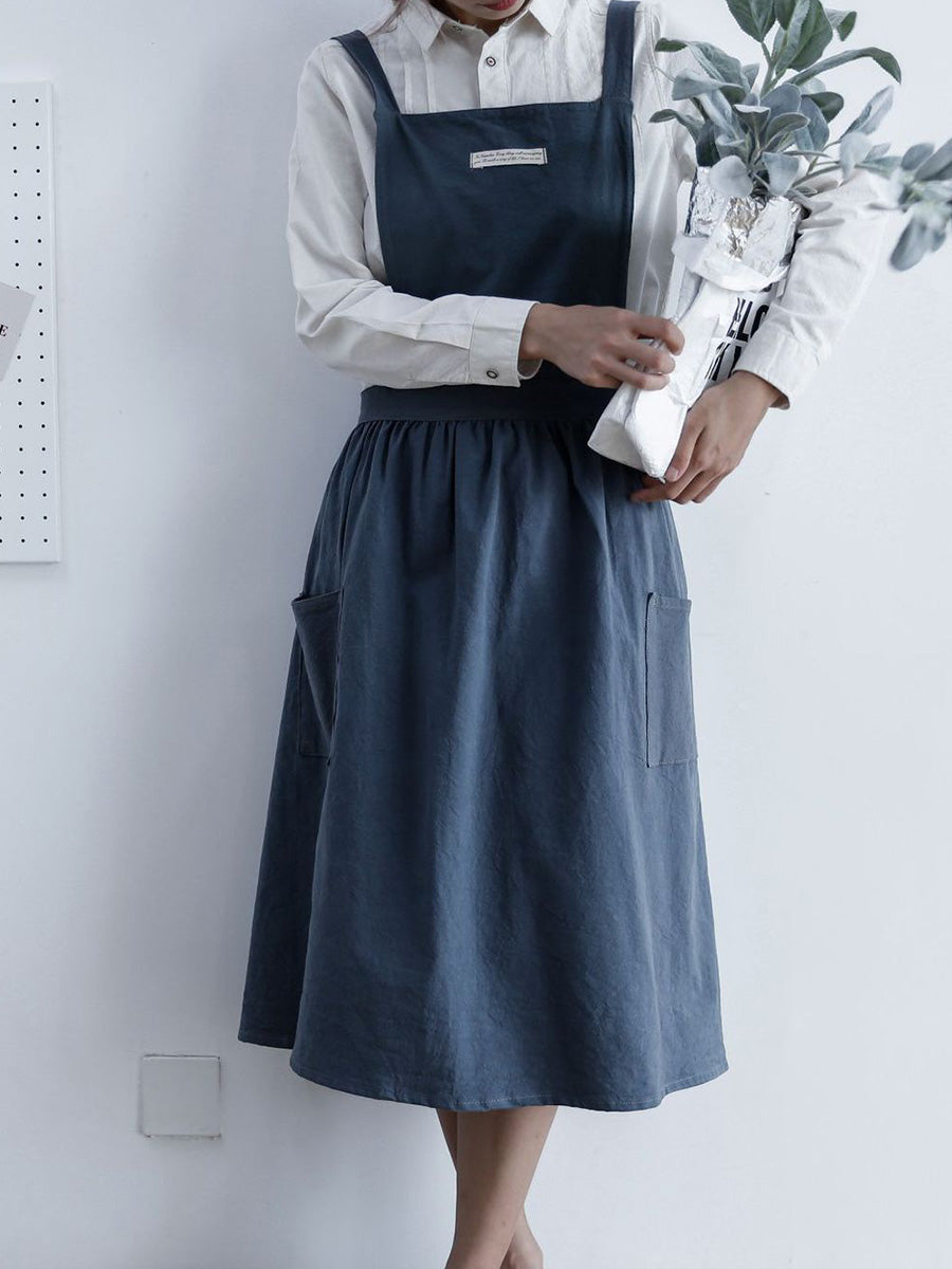 Women's Pleated Casual Cotton Apron