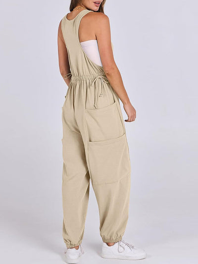 Loose Casual U-neck Sleeveless Jumpsuits