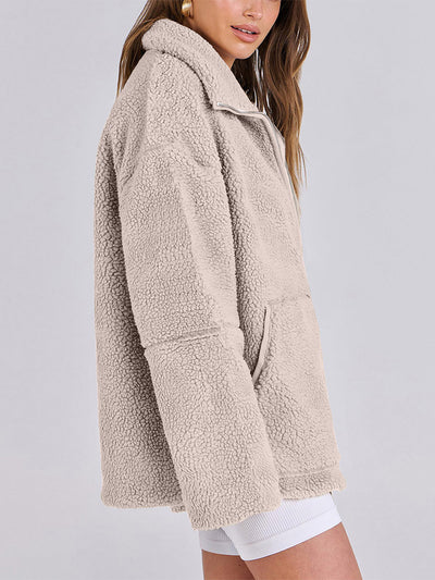 Veste polaire Sherpa zippée et confortable pour femme