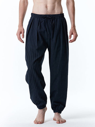 Men's Drawstring Casual Loose Stripe Pants