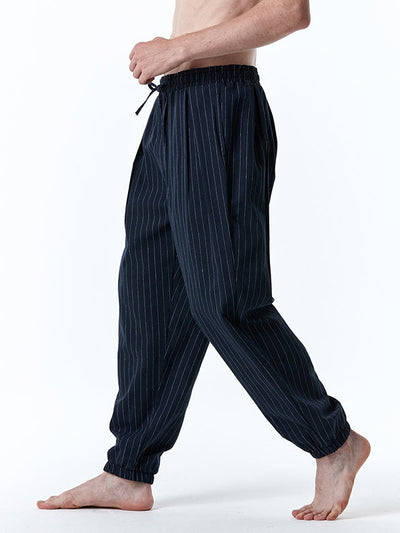 Men's Drawstring Casual Loose Stripe Pants