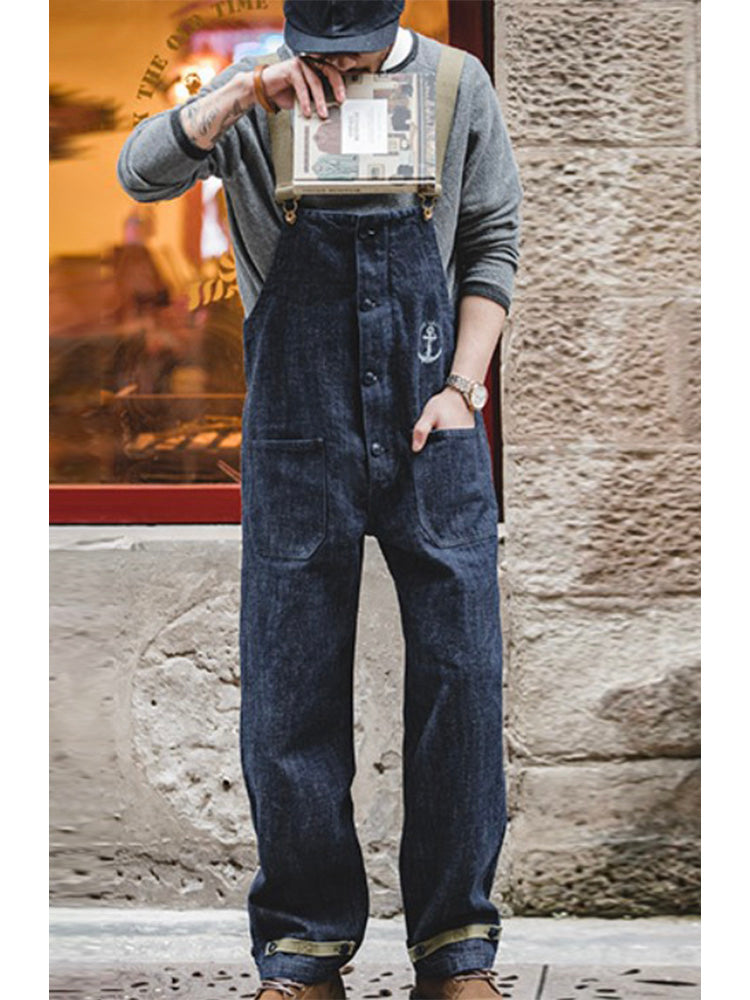 American Retro Style Navy Deck Overalls – Madepants